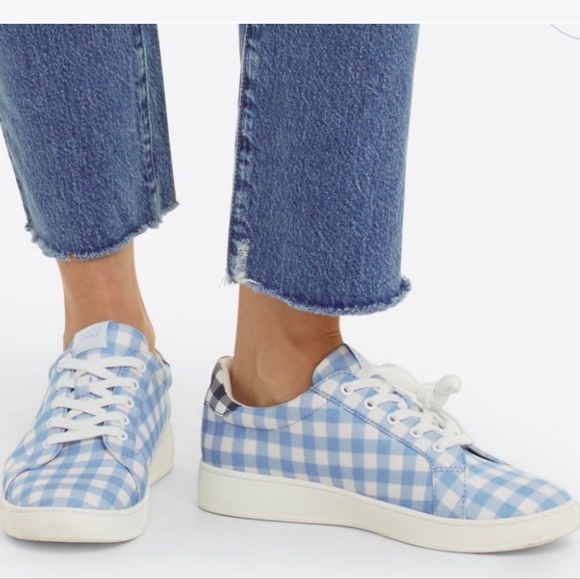 DRAPER JAMES Harper Sneakers in Blue Gingham Size 9 NEW - Picture 2 of 12